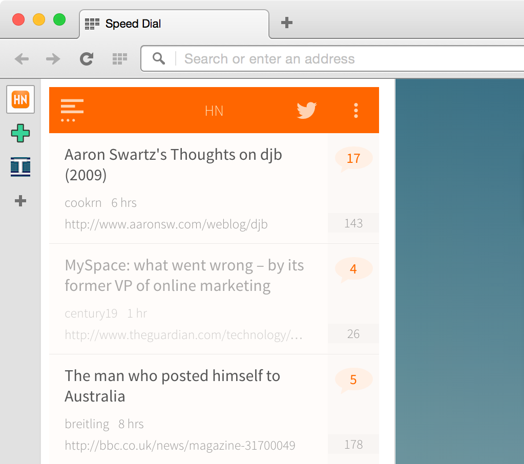Sidebar extensions, Speed Dial syncing and customizable shortcuts in