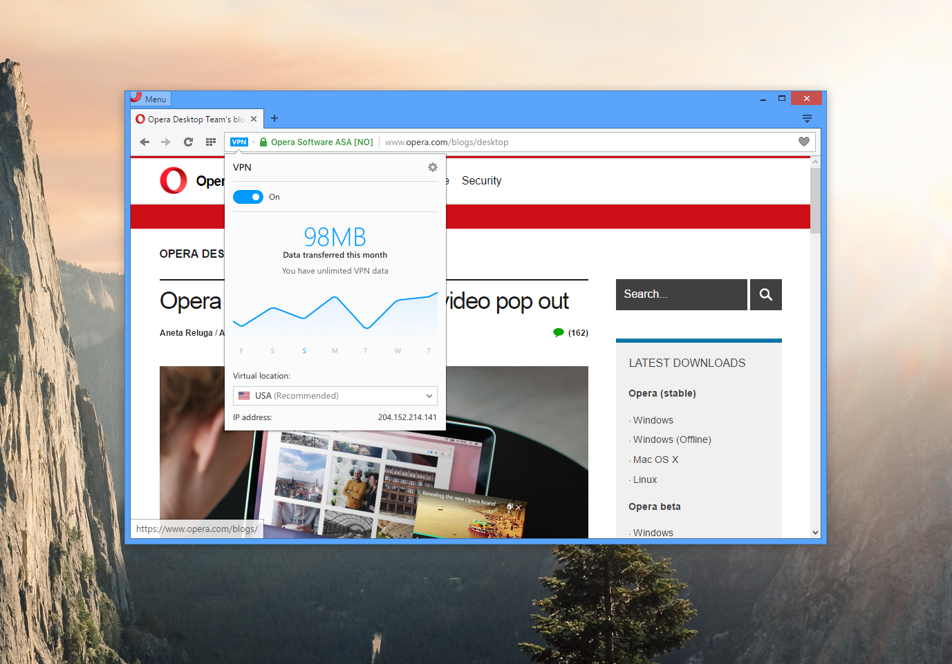 Free VPN | Now built into Opera browser