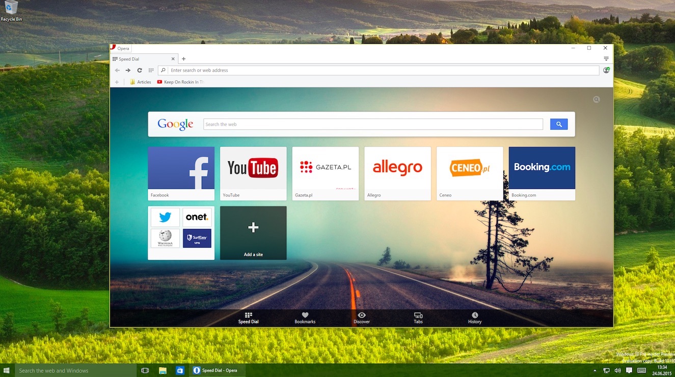 Building Opera browser for Windows 10